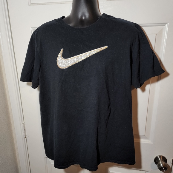 Nike | Shirts | The Nike Tee Basketball Hoop Tshirt Black Mens Size Xl  Diamond Gold Swoosh | Poshmark